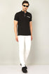 Men Black Henley Half Sleeve T-Shirt